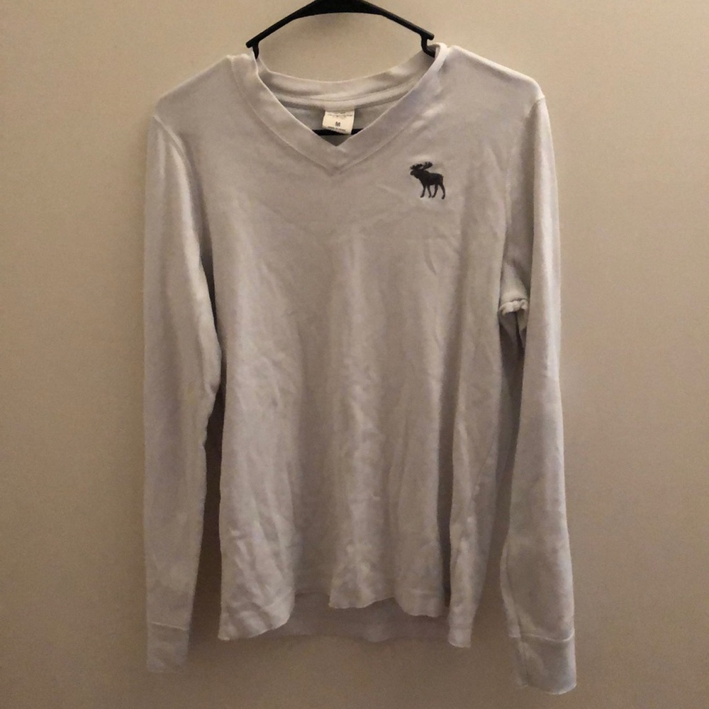 abercrombie & fitch long white sleeved shirt